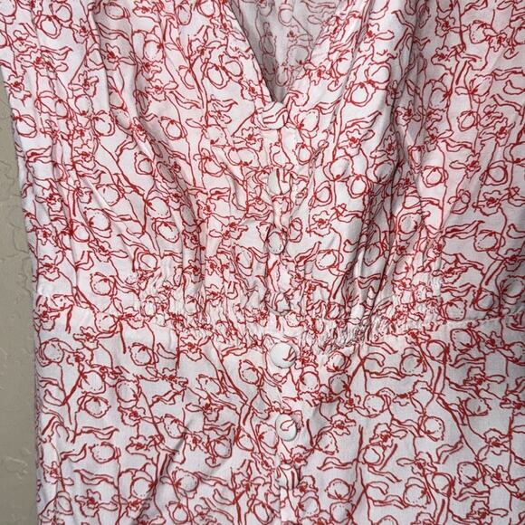 Faithfull The Brand Aurelie Midi Dress Calla red and white size 4 - Picture 4 of 10